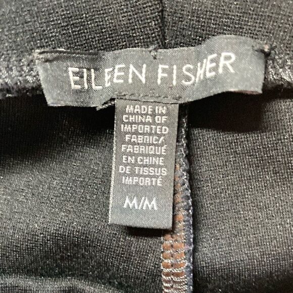 Eileen Fisher Black Size M  Lower Rise Legging Pants Rayon Stretch Pull On - Picture 3 of 11